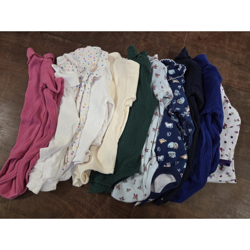 LOT OF 11 Vintage Children's Place Carter's Baby Clothes 12M Onsies Shirts